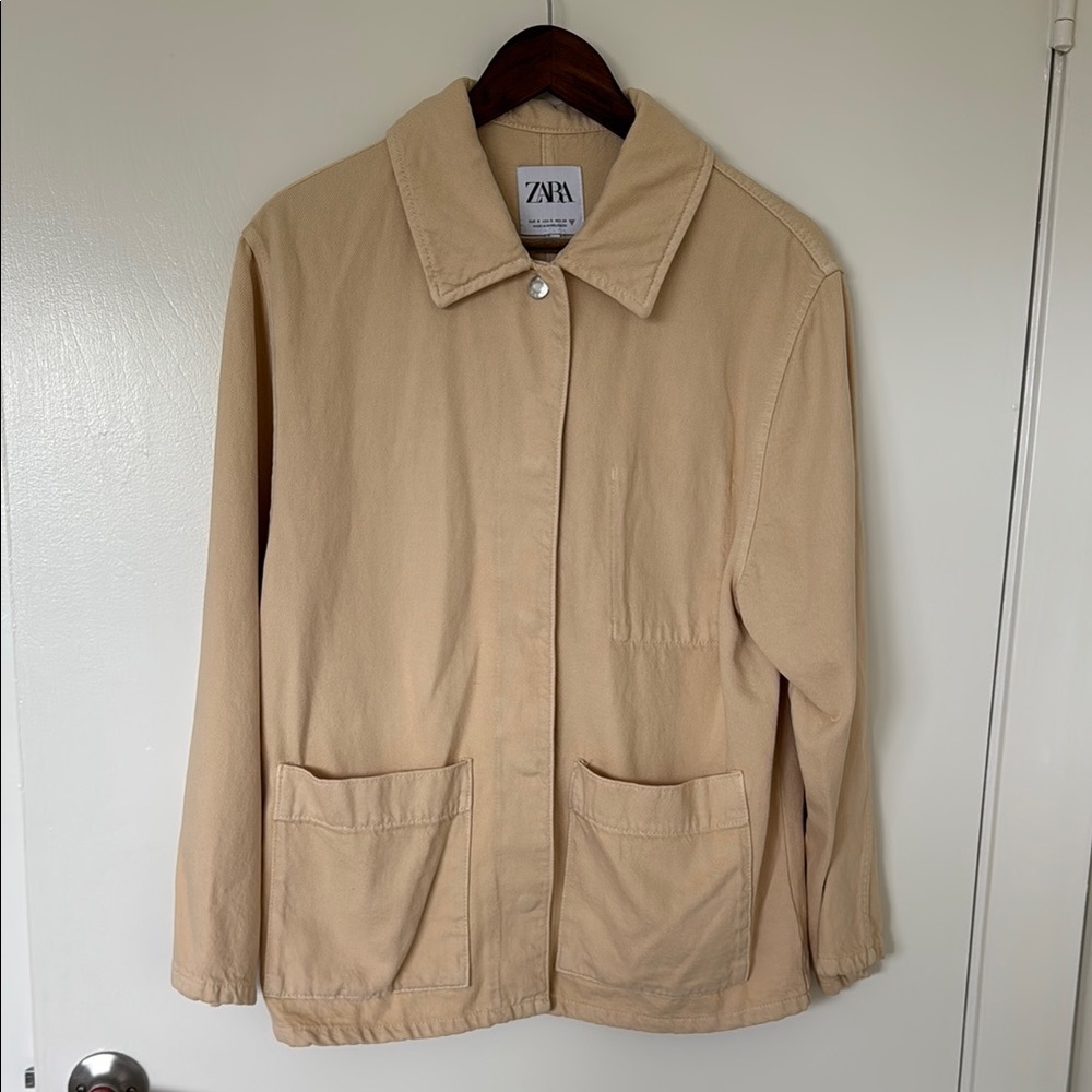 Zara Beige Denim Jacket